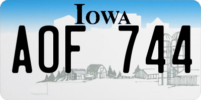 IA license plate AOF744