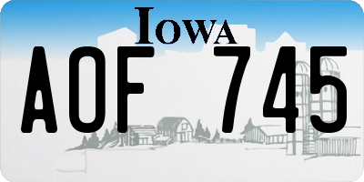 IA license plate AOF745