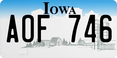IA license plate AOF746