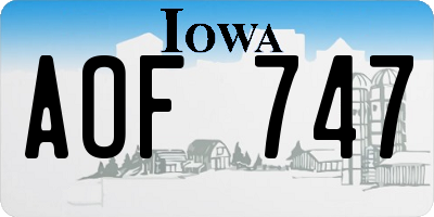 IA license plate AOF747