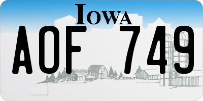 IA license plate AOF749