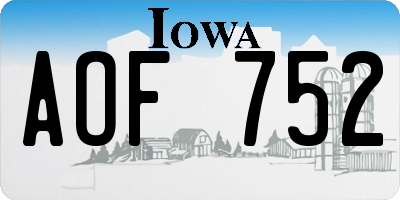 IA license plate AOF752