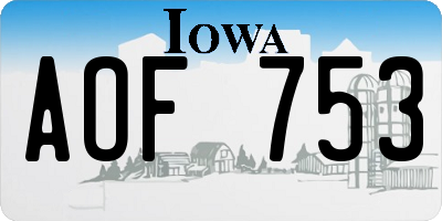 IA license plate AOF753