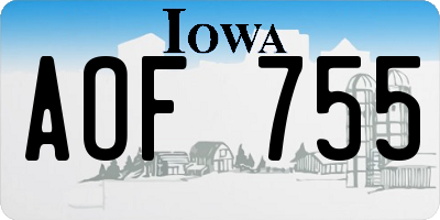 IA license plate AOF755