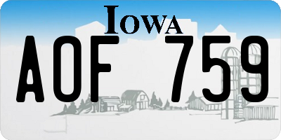 IA license plate AOF759