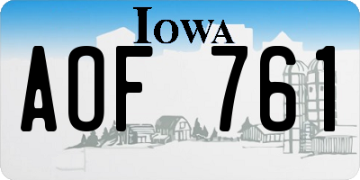 IA license plate AOF761