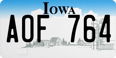 IA license plate AOF764