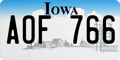IA license plate AOF766