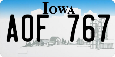 IA license plate AOF767