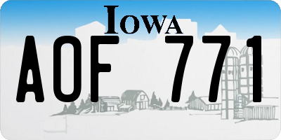 IA license plate AOF771