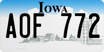 IA license plate AOF772