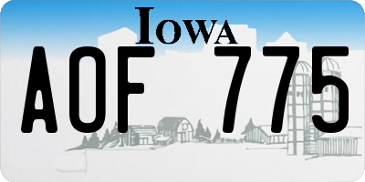 IA license plate AOF775