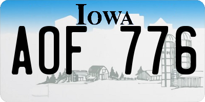 IA license plate AOF776