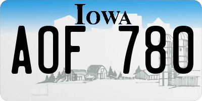 IA license plate AOF780