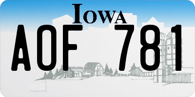IA license plate AOF781