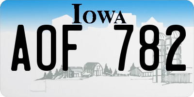 IA license plate AOF782
