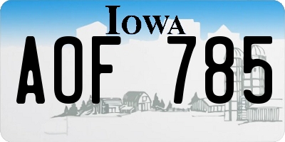 IA license plate AOF785