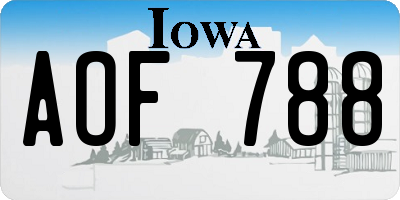 IA license plate AOF788