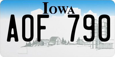 IA license plate AOF790