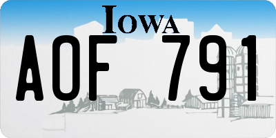 IA license plate AOF791