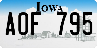 IA license plate AOF795