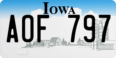 IA license plate AOF797