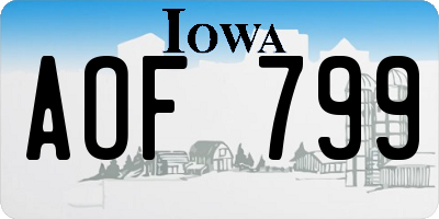 IA license plate AOF799