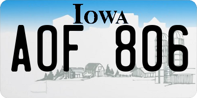 IA license plate AOF806