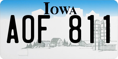 IA license plate AOF811