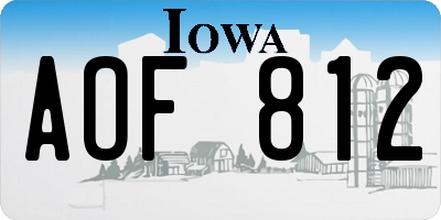 IA license plate AOF812