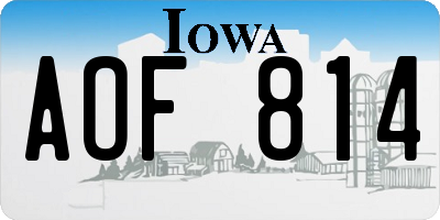 IA license plate AOF814