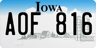 IA license plate AOF816