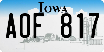 IA license plate AOF817
