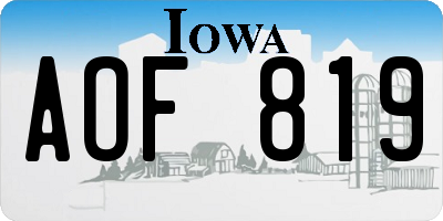 IA license plate AOF819