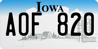 IA license plate AOF820