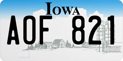 IA license plate AOF821