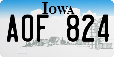 IA license plate AOF824