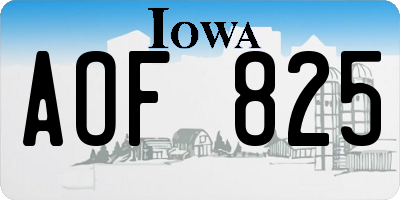 IA license plate AOF825