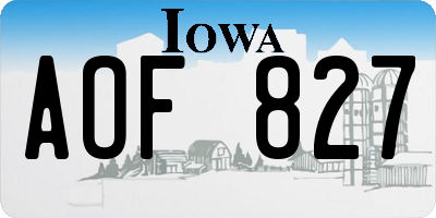 IA license plate AOF827