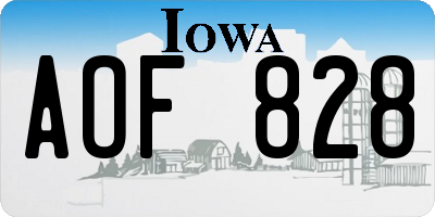 IA license plate AOF828