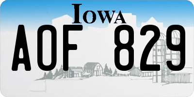 IA license plate AOF829