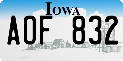 IA license plate AOF832