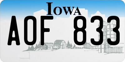IA license plate AOF833