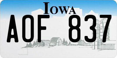 IA license plate AOF837