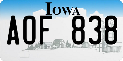 IA license plate AOF838