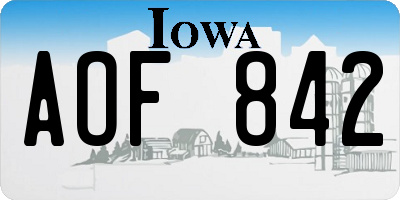IA license plate AOF842