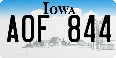 IA license plate AOF844