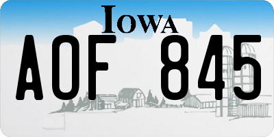 IA license plate AOF845