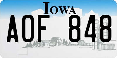 IA license plate AOF848