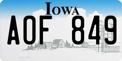 IA license plate AOF849